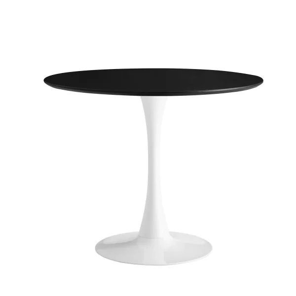 TAVOLO SAN ANTONI Ø120 CM GAMBA BIANCA PIANO NERO