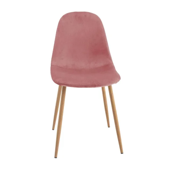 SILLA STENMARK TERCIOPELO ROSA PATAS COLOR HAYA 2