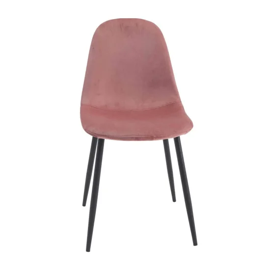 SILLA STENMARK TERCIOPELO ROSA PATAS COLOR NEGRO 2