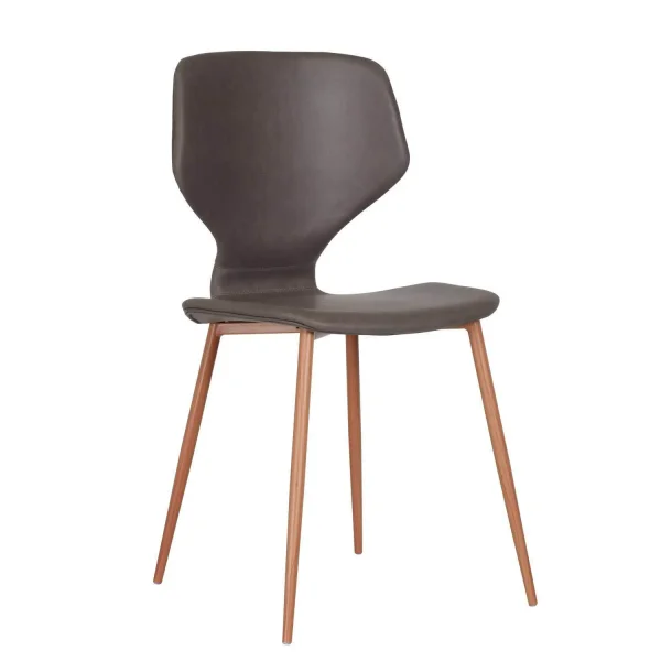 SILLA UPPLAND PU MARRÓN PATAS COLOR HAYA