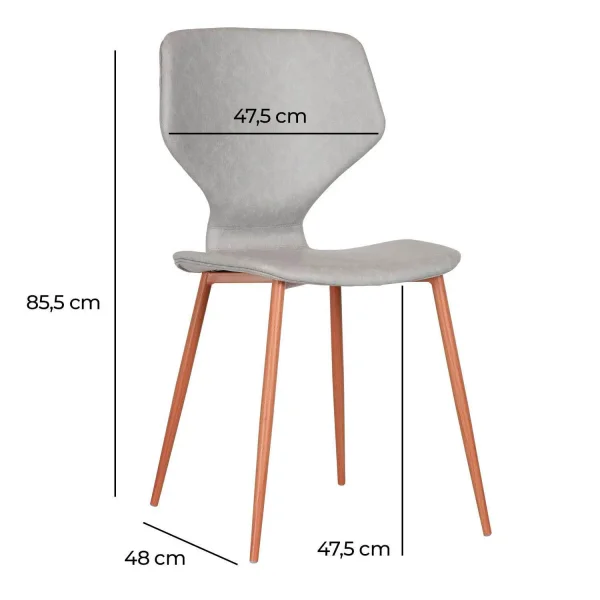 SILLA UPPLAND PU GRIS PATAS COLOR HAYA SILLA UPPLAND PU GRIS PATAS COLOR HAYA