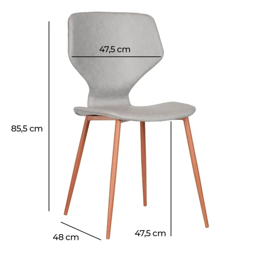 SILLA UPPLAND PU GRIS PATAS COLOR HAYA SILLA UPPLAND PU GRIS PATAS COLOR HAYA