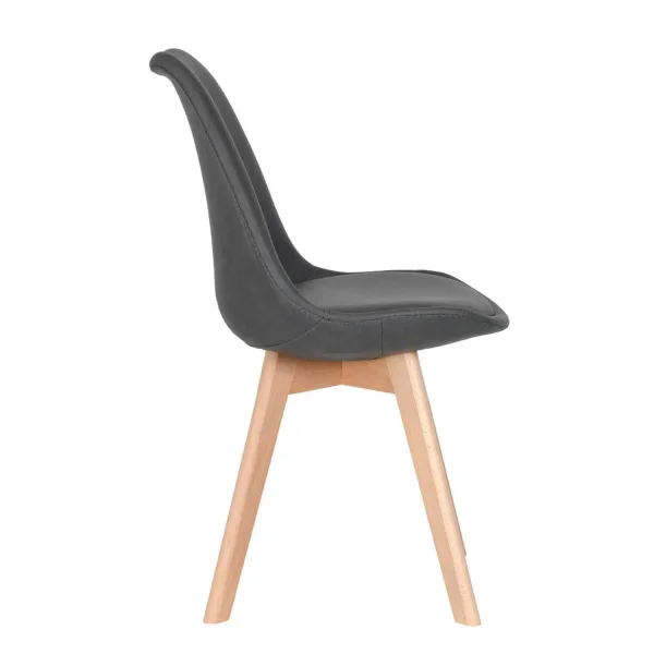 SILLA TOWER KARLSKRONA PU GRIS MARENGO PATAS COLOR HAYA