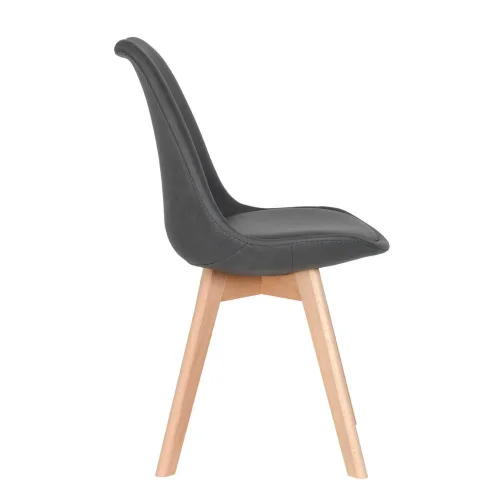 SILLA TOWER KARLSKRONA PU GRIS MARENGO PATAS COLOR HAYA