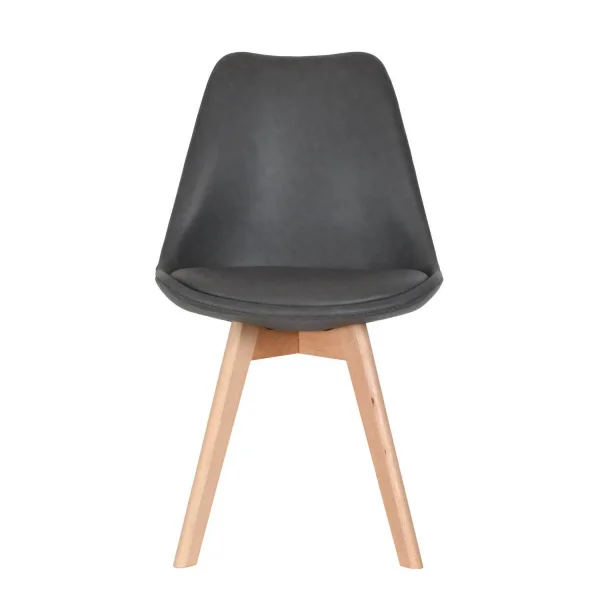 SILLA TOWER KARLSKRONA PU GRIS MARENGO PATAS COLOR HAYA