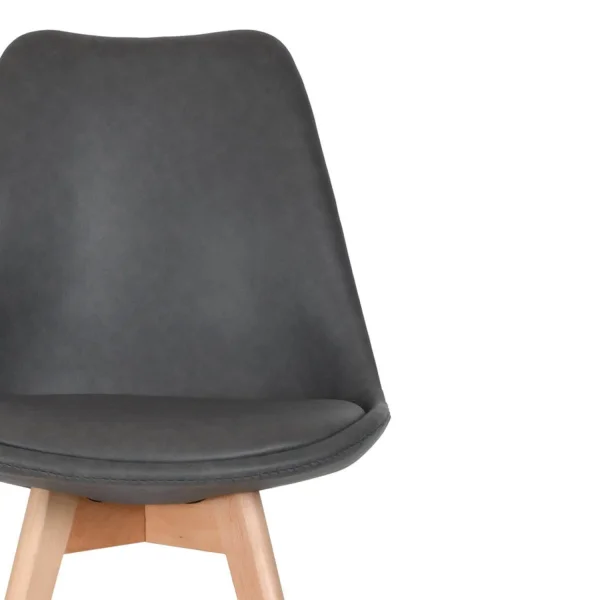 SILLA TOWER KARLSKRONA PU GRIS MARENGO PATAS COLOR HAYA