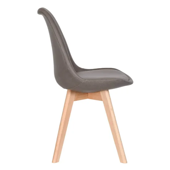 SILLA TOWER KARLSKRONA PU MARRÓN PATAS COLOR HAYA 2