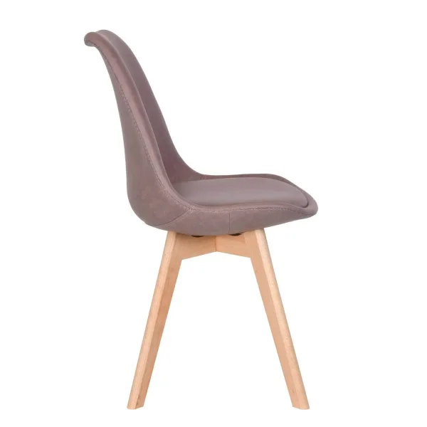 SILLA TOWER KARLSKRONA PU ROSA ENVEJECIDO PATAS COLOR HAYA