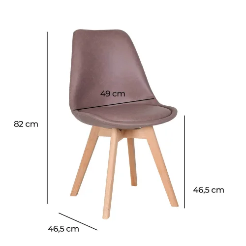 SILLA TOWER KARLSKRONA PU ROSA ENVEJECIDO PATAS COLOR HAYA