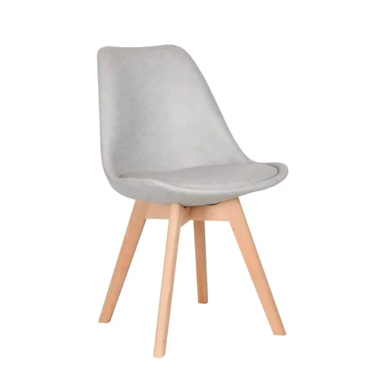 SILLA TOWER KARLSKRONA PU GRIS CLARO PATAS COLOR HAYA 2