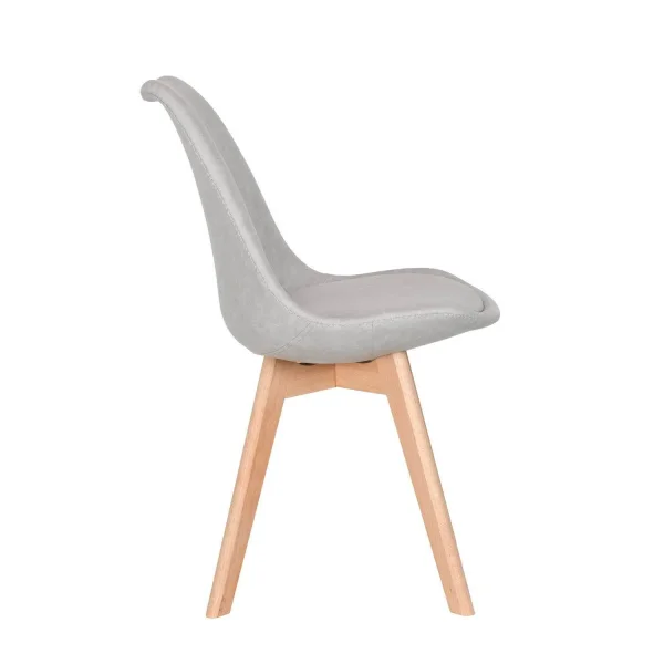 SILLA TOWER KARLSKRONA PU GRIS CLARO PATAS COLOR HAYA