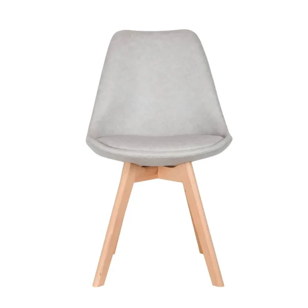 SILLA TOWER KARLSKRONA PU GRIS CLARO PATAS COLOR HAYA