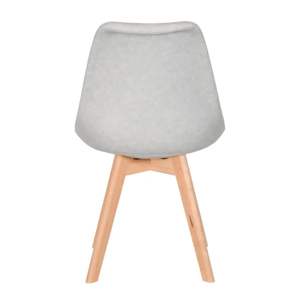 SILLA TOWER KARLSKRONA PU GRIS CLARO PATAS COLOR HAYA