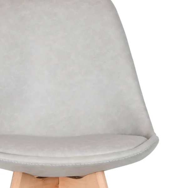 SILLA TOWER KARLSKRONA PU GRIS CLARO PATAS COLOR HAYA