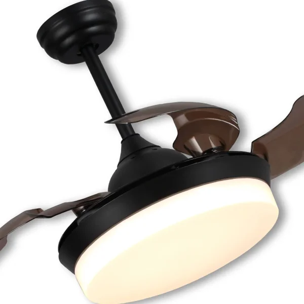 VENTILADOR DE TECHO LED 36 W REGULABLE NEGRO SOLVIG