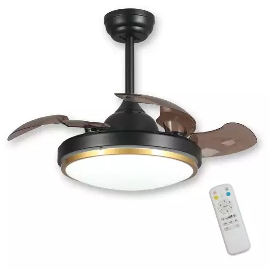 VENTILADOR DE TECHO LED 29 W REGULABLE NEGRO PLEGABLE SILVERSTONE