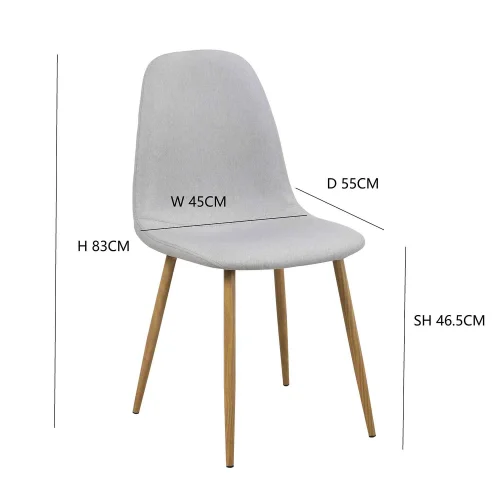 SILLA DE COMEDOR TAPIZADA GRIS CLARO SILLA DE COMEDOR TAPIZADA GRIS CLARO