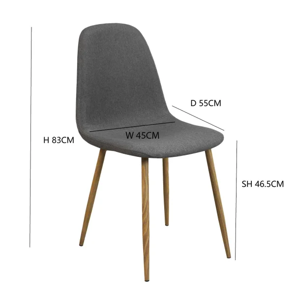 SILLA DE COMEDOR TAPIZADA GRIS COFFEE SILLA DE COMEDOR TAPIZADA GRIS COFFEE