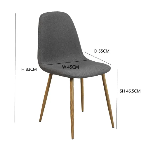 SILLA DE COMEDOR TAPIZADA GRIS COFFEE SILLA DE COMEDOR TAPIZADA GRIS COFFEE