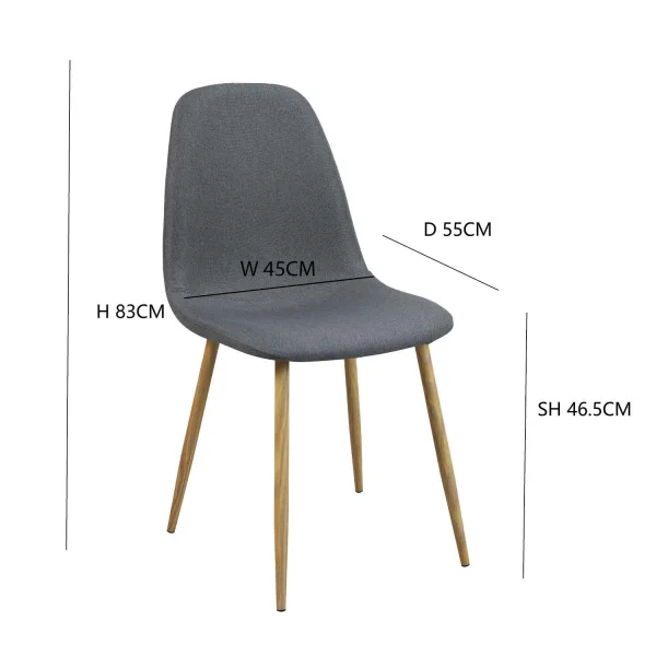 SILLA DE COMEDOR TAPIZADA GRIS OSCURO