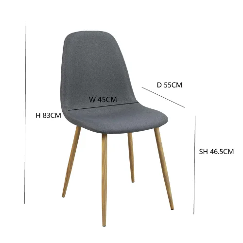 SILLA DE COMEDOR TAPIZADA GRIS OSCURO