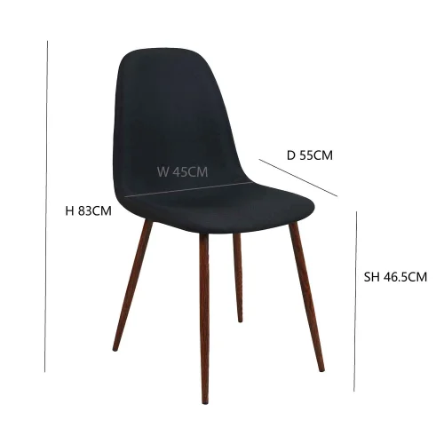 SILLA DE COMEDOR TAPIZADA NEGRA GRACIA