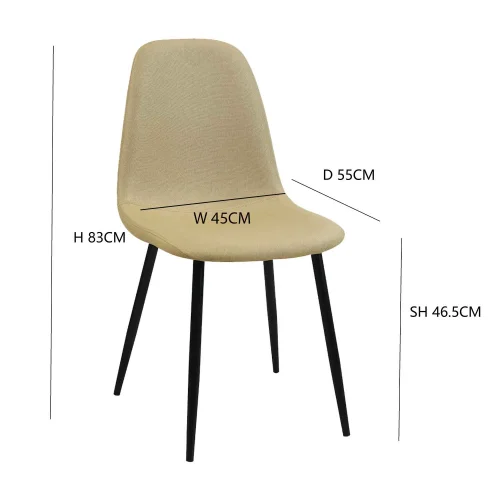 SILLA DE COMEDOR TAPIZADA ARENA GRACIA