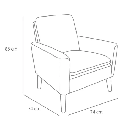 SOFÁ 1 PLAZA COLOR GRIS OASIS