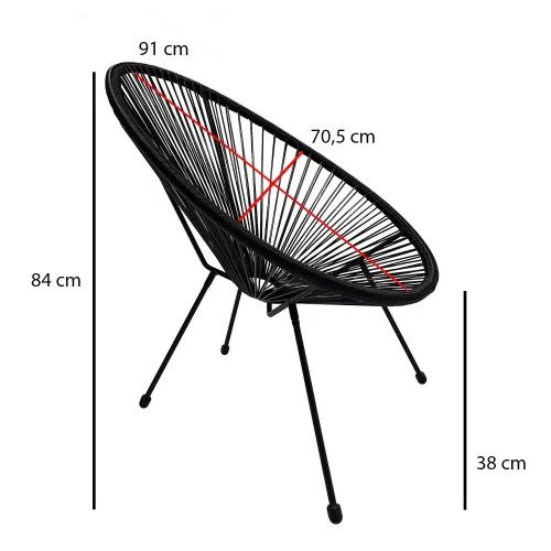 SILLA MIAMI SPRINGS NEGRA
