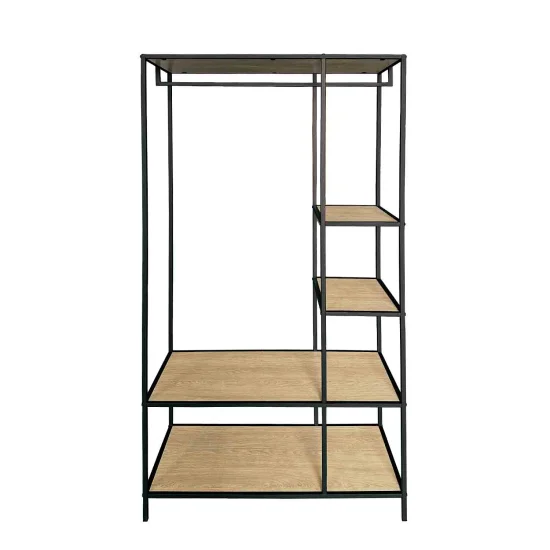 ESTANTERÍA PERCHERO ROBLE/NEGRO SELENE 2