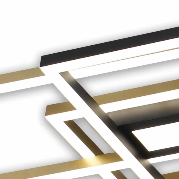 PLAFÓN TECHO LED REGULABLE 110 W NEGRO/DORADO ATTICUS