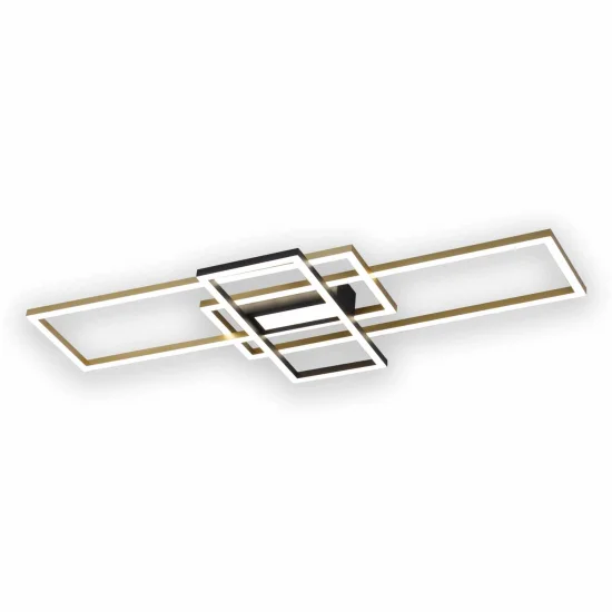 PLAFÓN TECHO LED REGULABLE 110 W NEGRO/DORADO ATTICUS