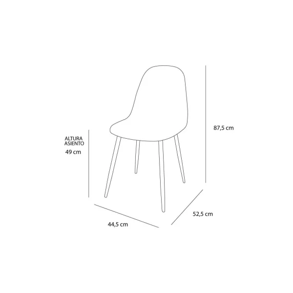 SILLA DE COMEDOR EN TEXTIL COFFEE STENMARK