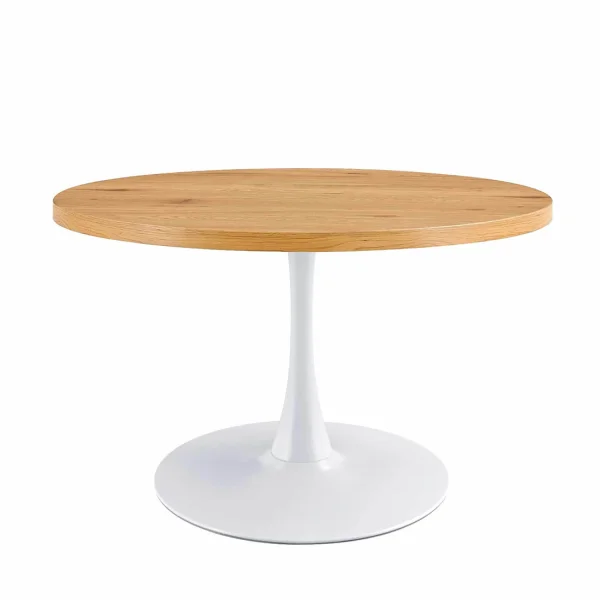 MESA DE COMEDOR Ø 110 CM BLANCA/NATURAL EUDORA