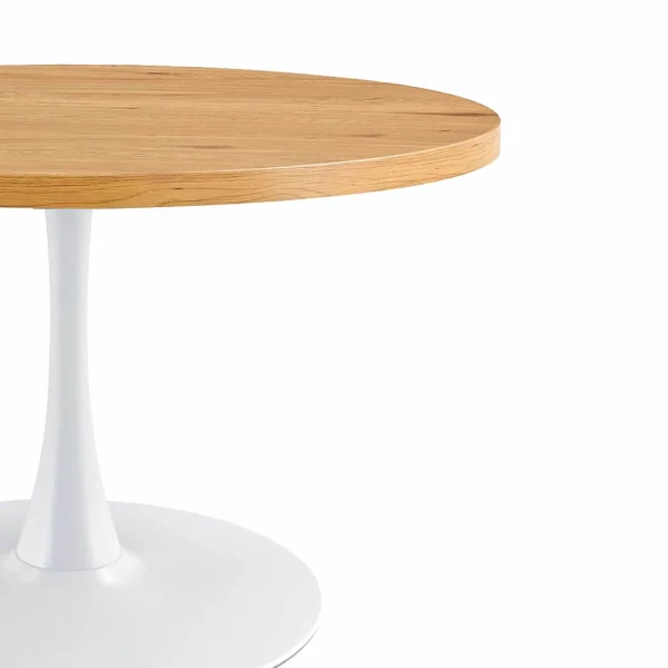 MESA DE COMEDOR Ø 110 CM BLANCA/NATURAL EUDORA