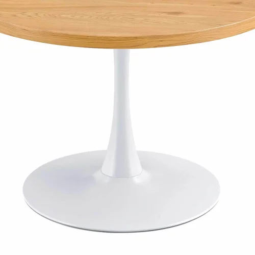 MESA DE COMEDOR Ø 110 CM BLANCA/NATURAL EUDORA