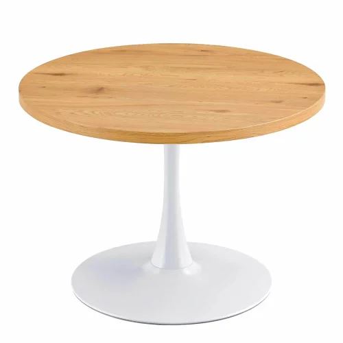 MESA DE COMEDOR Ø 110 CM BLANCA/NATURAL EUDORA