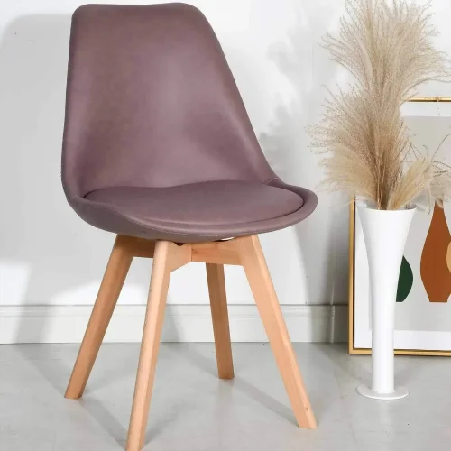 SILLA TOWER KARLSKRONA PU ROSA ENVEJECIDO PATAS COLOR HAYA