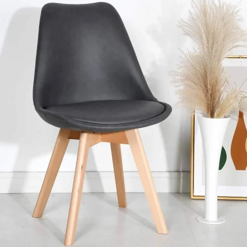 SILLA TOWER KARLSKRONA PU GRIS MARENGO PATAS COLOR HAYA