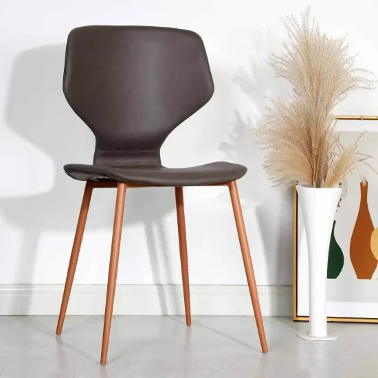 SILLA UPPLAND PU MARRÓN PATAS COLOR HAYA