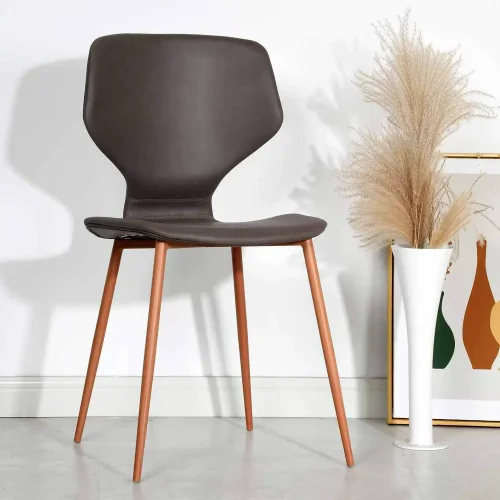 SILLA UPPLAND PU MARRÓN PATAS COLOR HAYA