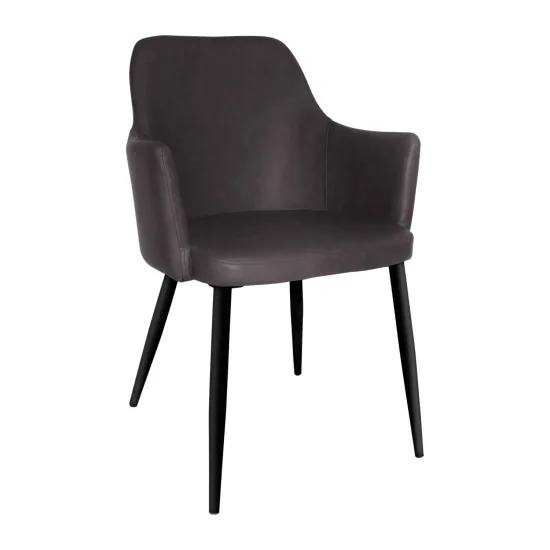 SILLÓN MANDARINA PU ANTRACITA PATAS COLOR NEGRO