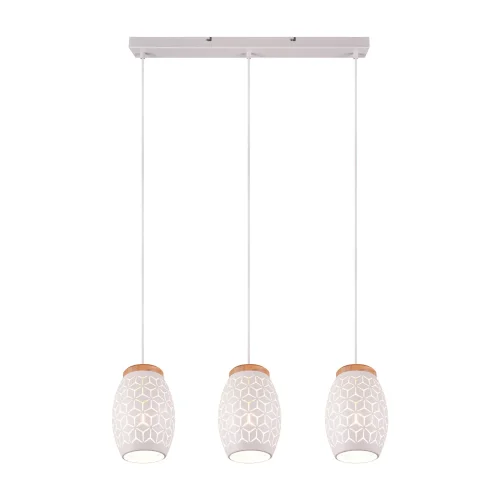 LÁMPARA DE TECHO COLGANTE 3 LUCES METAL BLANCO E27 BIRKITA