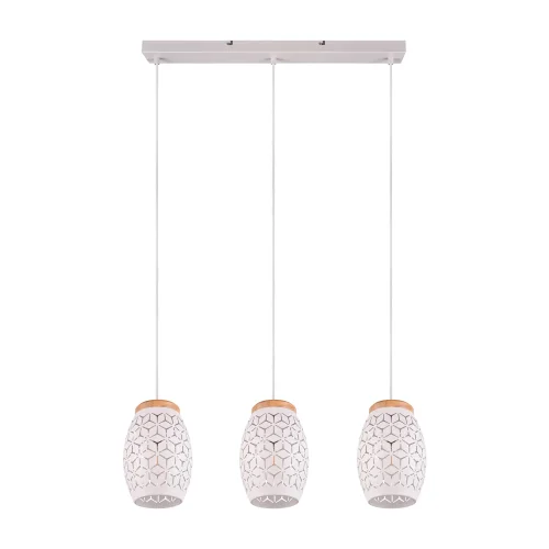 LÁMPARA DE TECHO COLGANTE 3 LUCES METAL BLANCO E27 BIRKITA