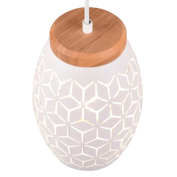 LÁMPARA DE TECHO COLGANTE 3 LUCES METAL BLANCO E27 BIRKITA