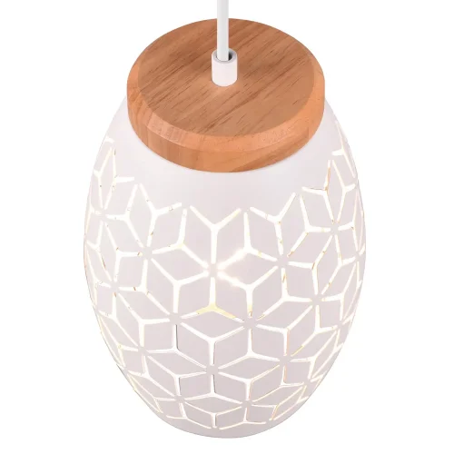 LÁMPARA DE TECHO COLGANTE 3 LUCES METAL BLANCO E27 BIRKITA