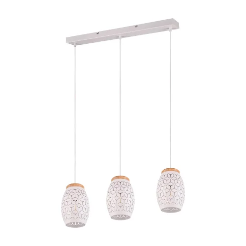 LÁMPARA DE TECHO COLGANTE 3 LUCES METAL BLANCO E27 BIRKITA