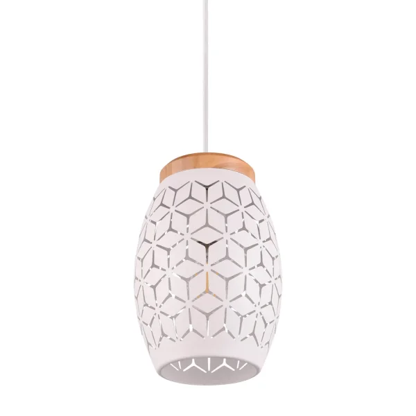 LÁMPARA DE TECHO COLGANTE 1 LUZ METAL BLANCO E27 BIRKITA