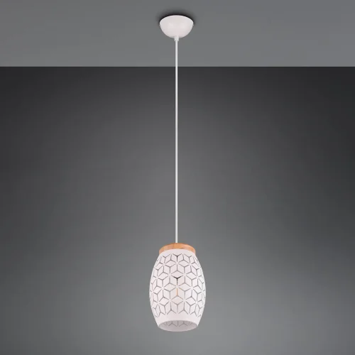 LÁMPARA DE TECHO COLGANTE 1 LUZ METAL BLANCO E27 BIRKITA