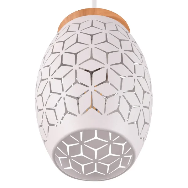 LÁMPARA DE TECHO COLGANTE 1 LUZ METAL BLANCO E27 BIRKITA